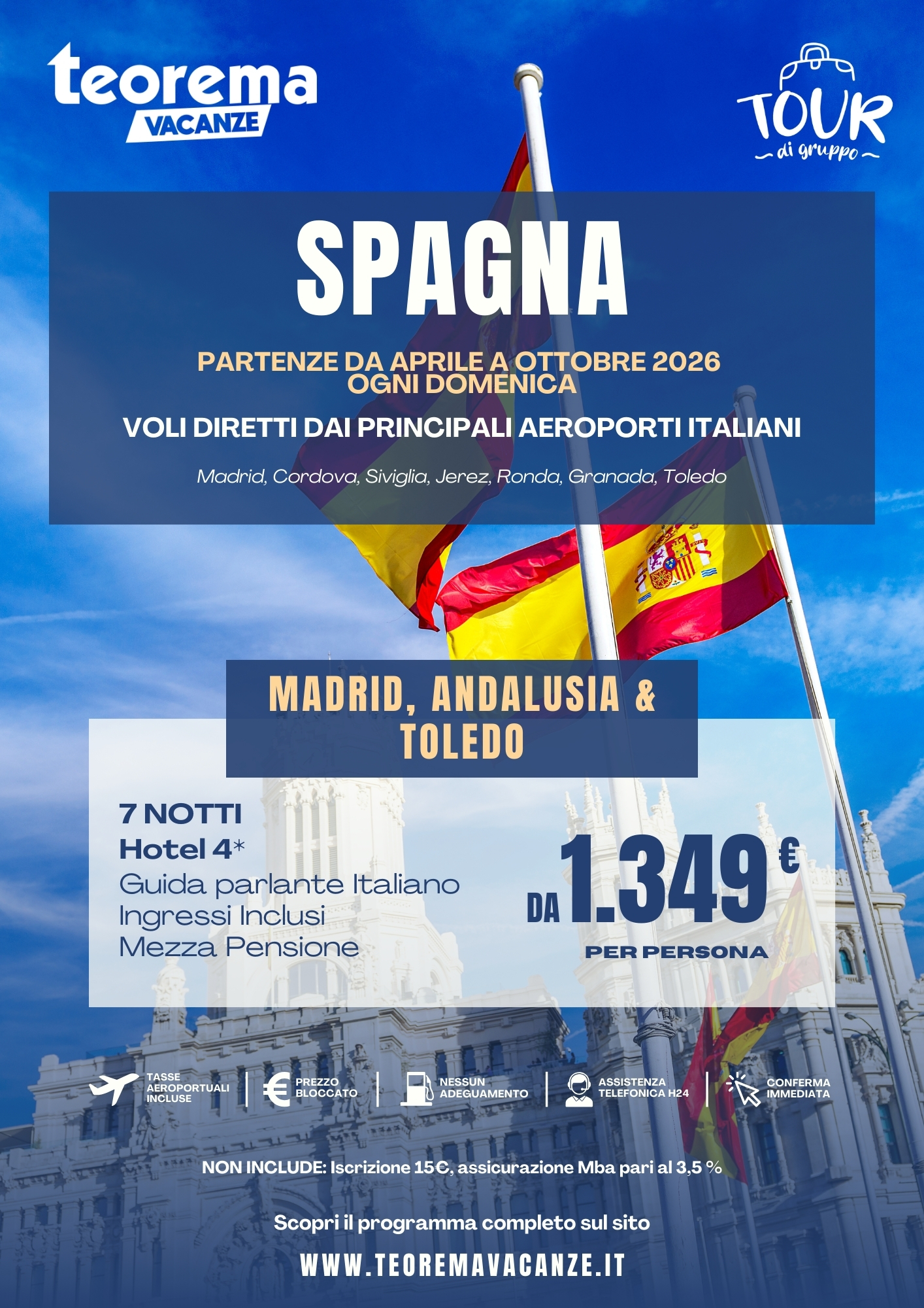 TOUR  MADRID, ANDALUSIA E TOLEDO - SUMMER 2026