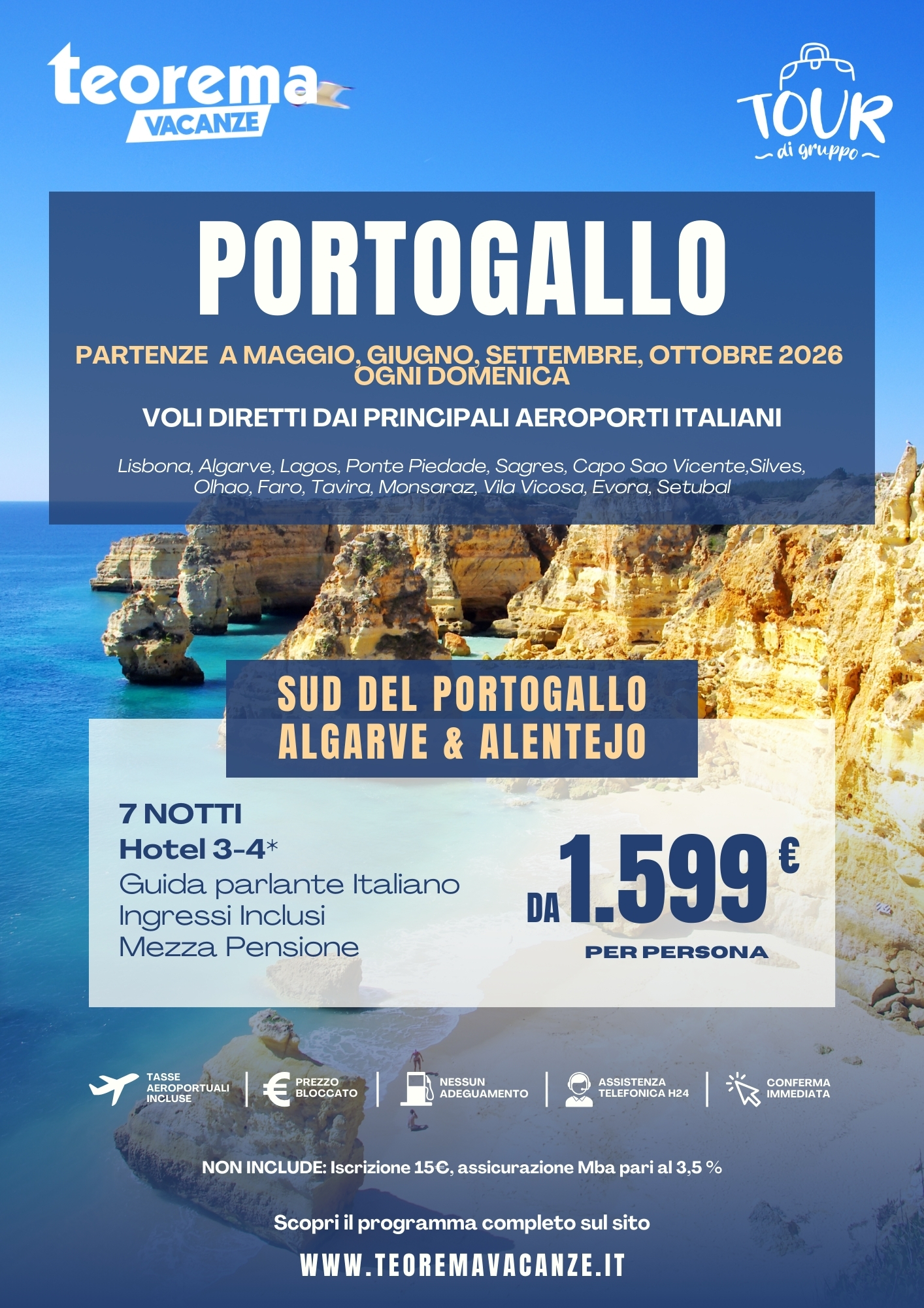 TOUR SUD DEL PORTOGALLO - ALGARVE E ALENTEJO