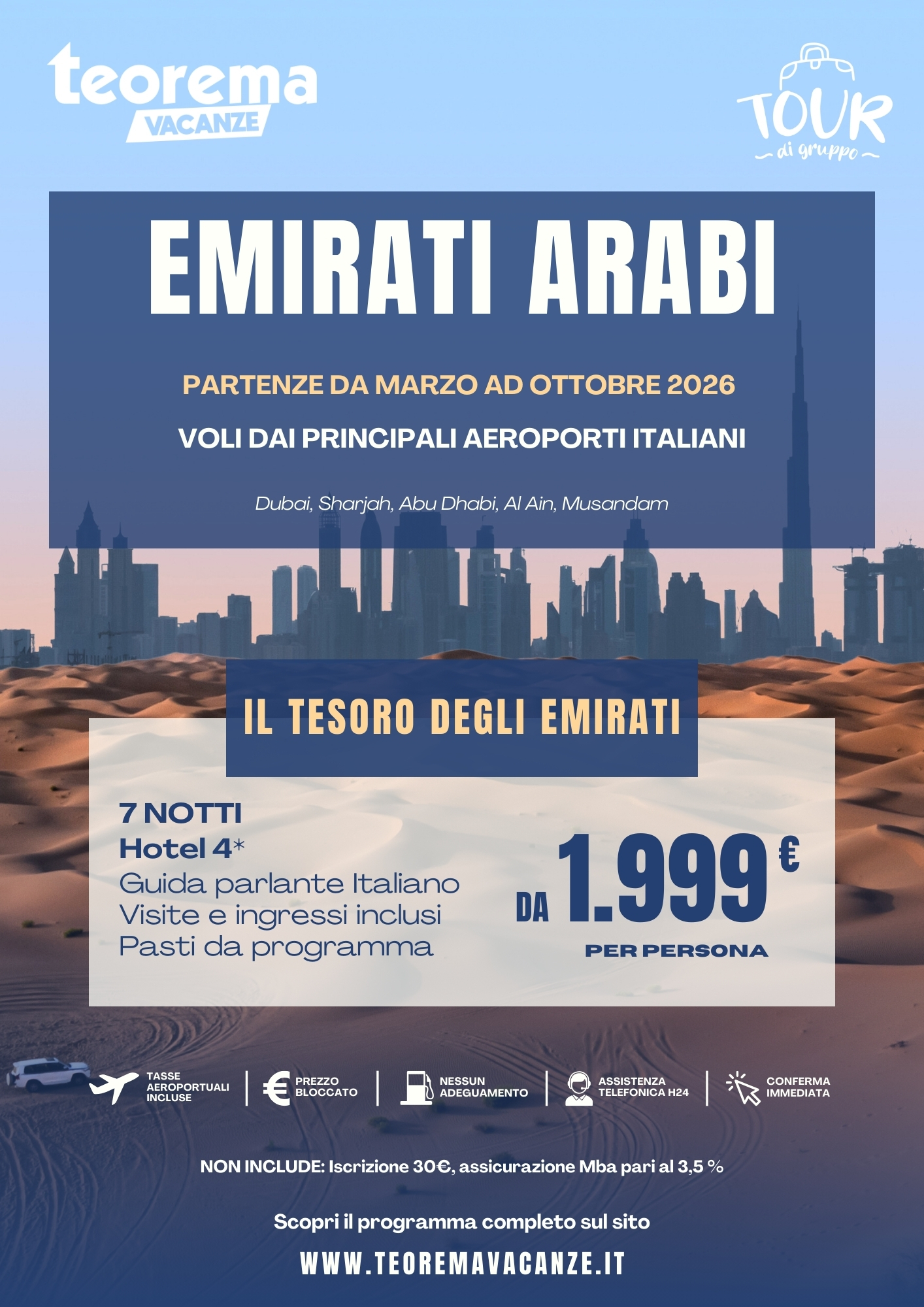 TOUR TESORO DEGLI EMIRATI - SUMMER 26