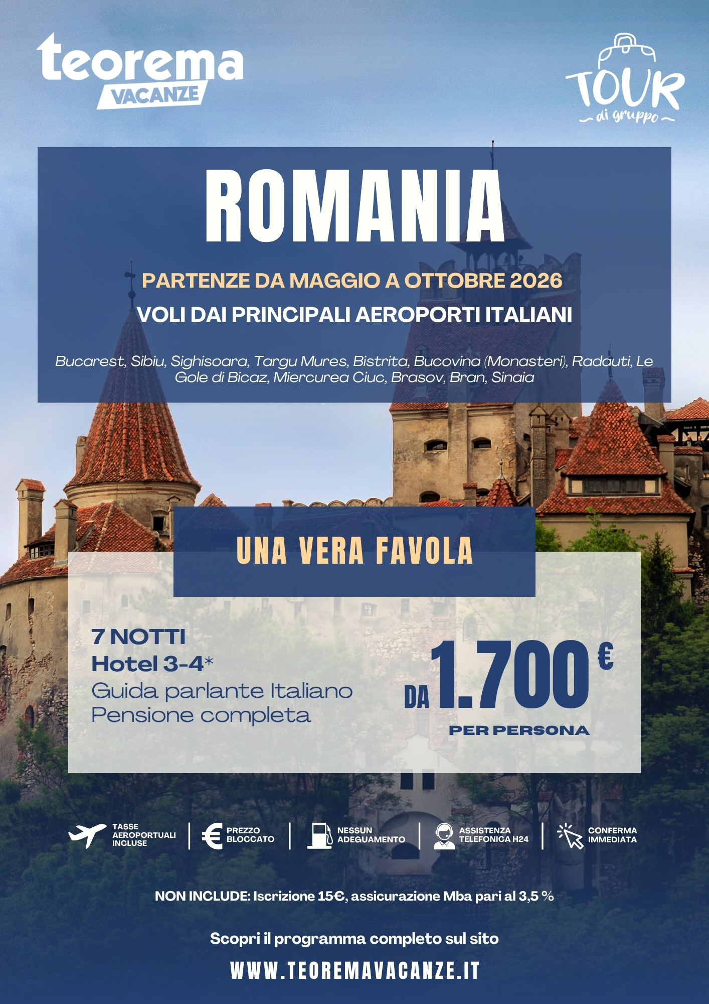 TOUR ROMANIA UNA VERA FAVOLA - SUMMER 2026