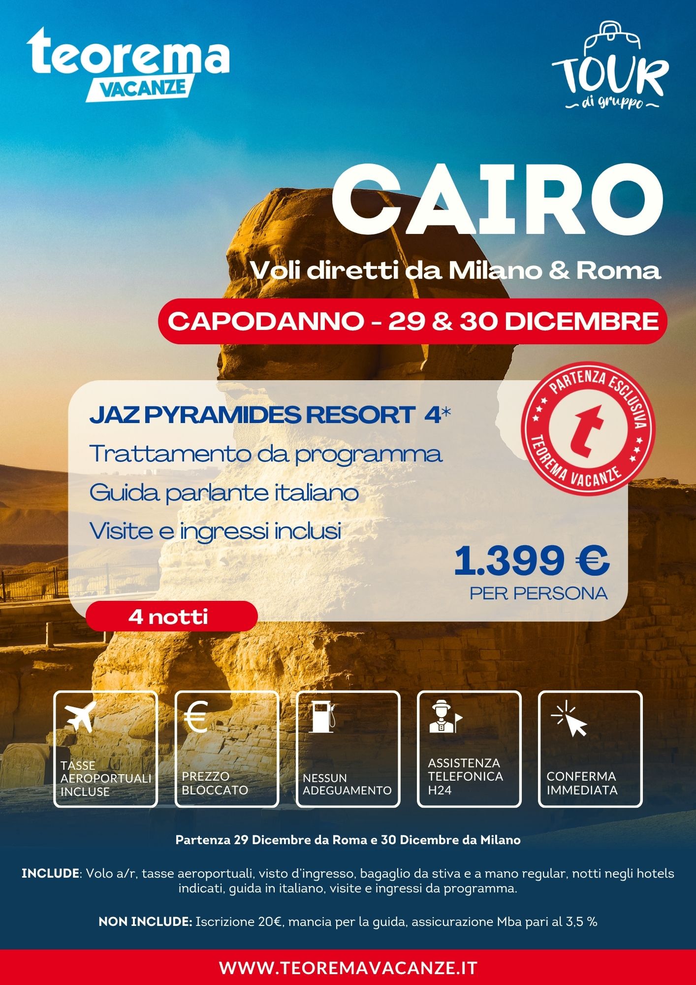 CAPODANNO CAIRO - DA MILANO E ROMA - WINTER 2027