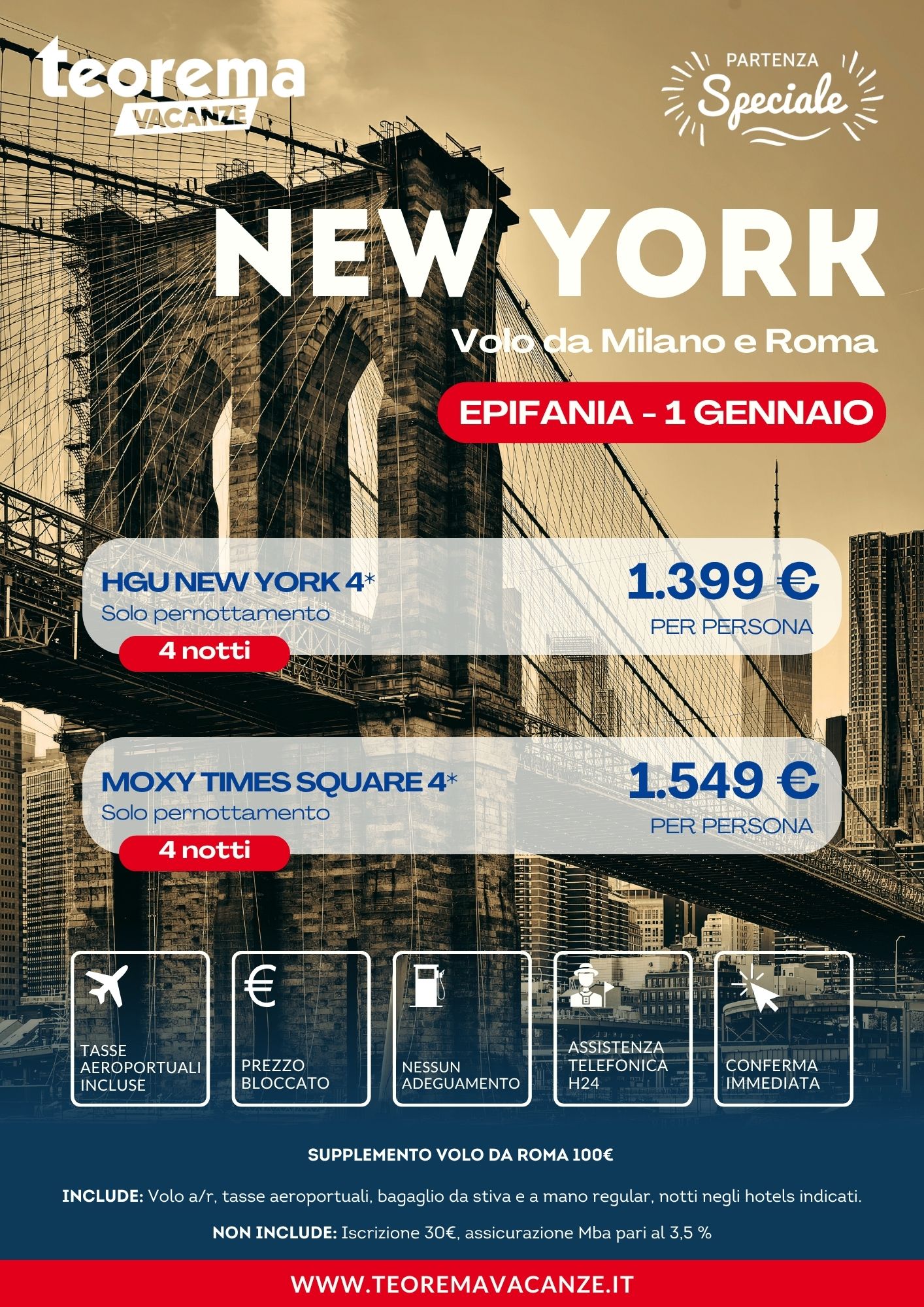 EPIFANIA NEW YORK - DA MILANO E ROMA - WINTER 2027