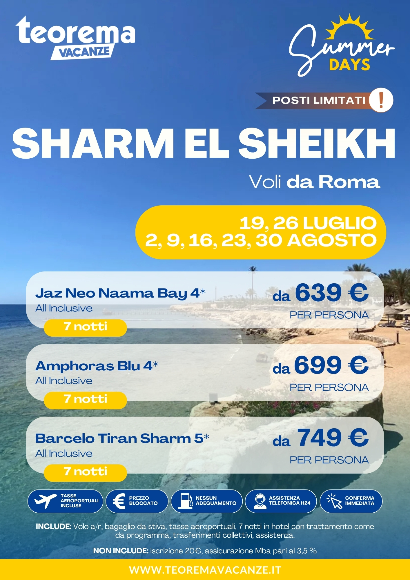SUMMER DAYS 26 - SHARM EL SHEIKH GENERICO - DA ROMA
