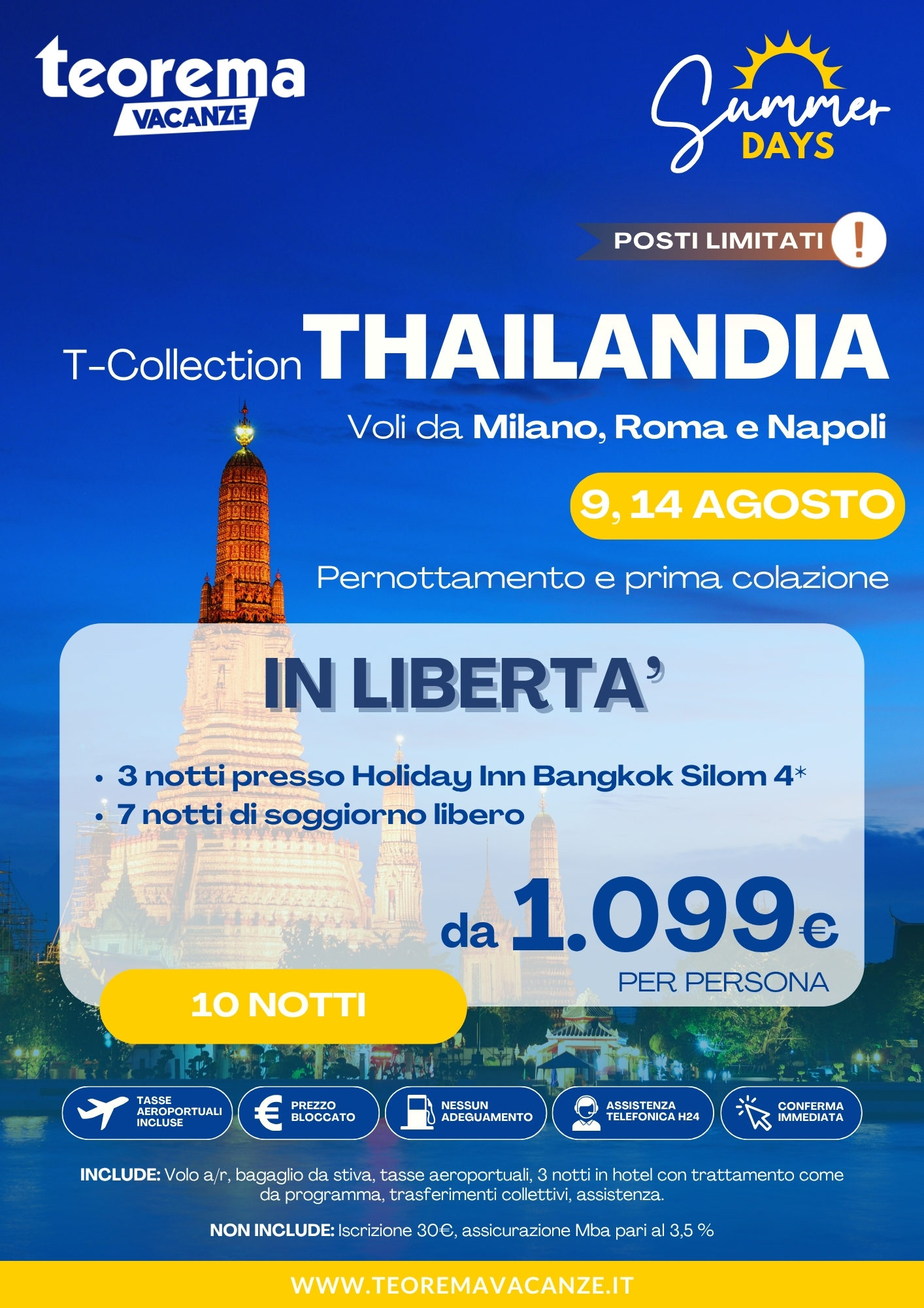 SUMMER DAYS 26 - THAI IN LIBERTA - DA MILANO, ROMA E NAPOLI