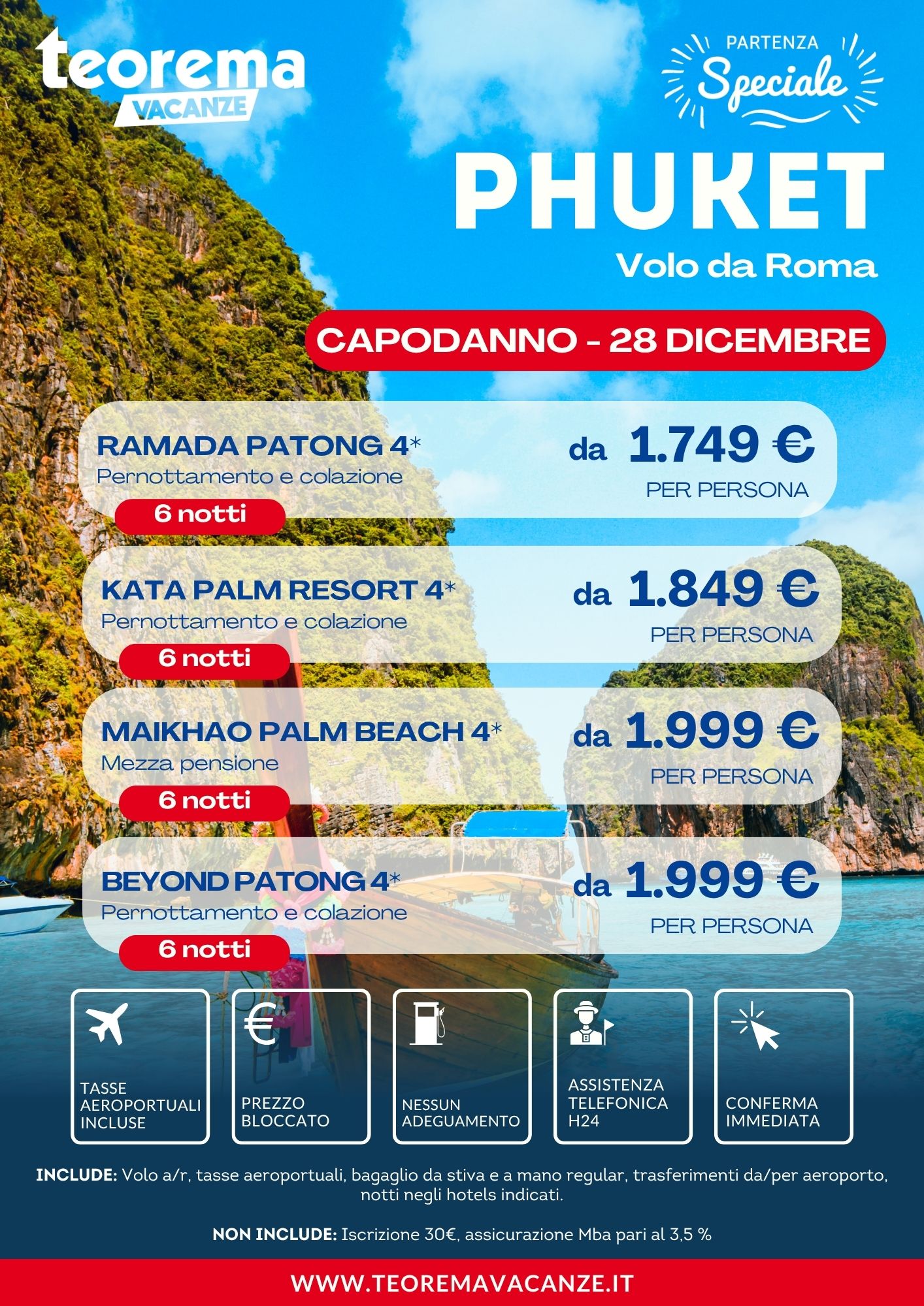 CAPODANNO PHUKET - DA ROMA - WINTER 2027
